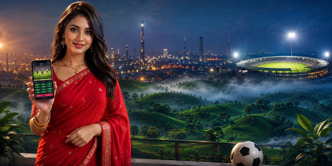 উজ্জ্বল মোবাইল ক্যাসিনো পরিবেশে নারী সাজে খেলছেন
